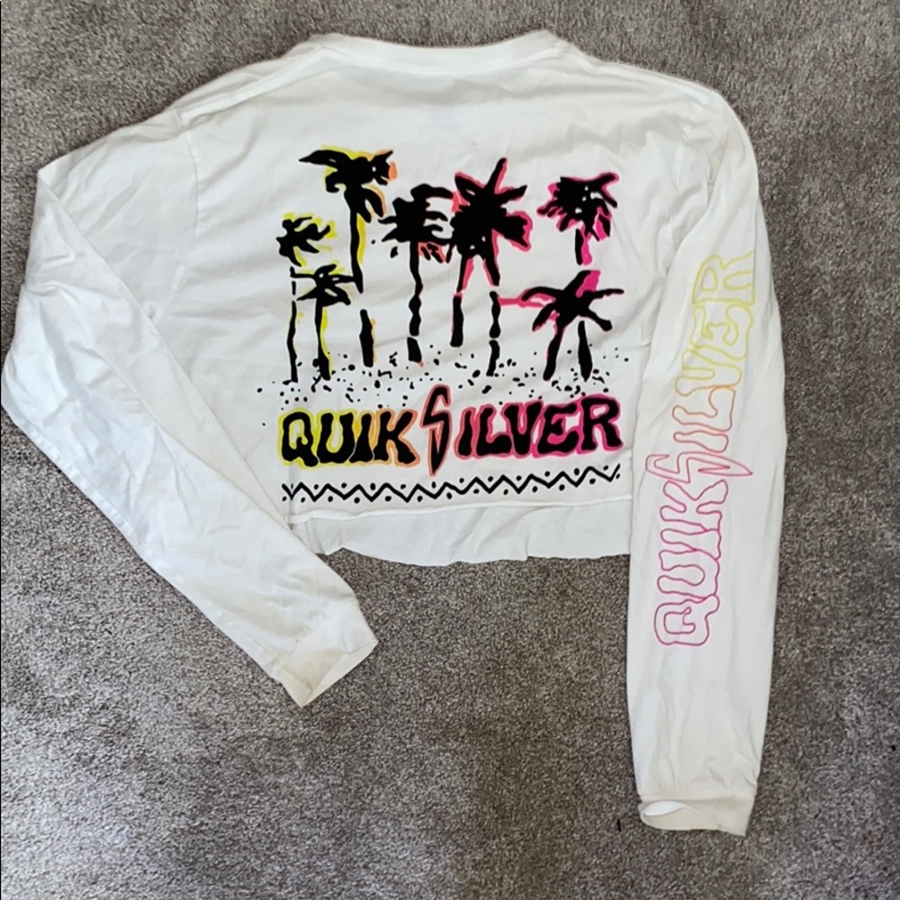 Quicksilver white crop tee